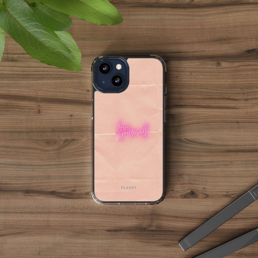 Treat Yourself | Paper Background Clear Case - Classy Cases
