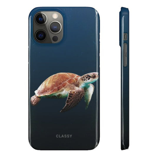 Turtle in Ocean Snap Case - Classy Cases - Phone Case - iPhone 12 Pro Max - Glossy -