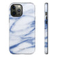 White and Blue Marble Tough Case - Classy Cases - Phone Case - iPhone 15 - Glossy -
