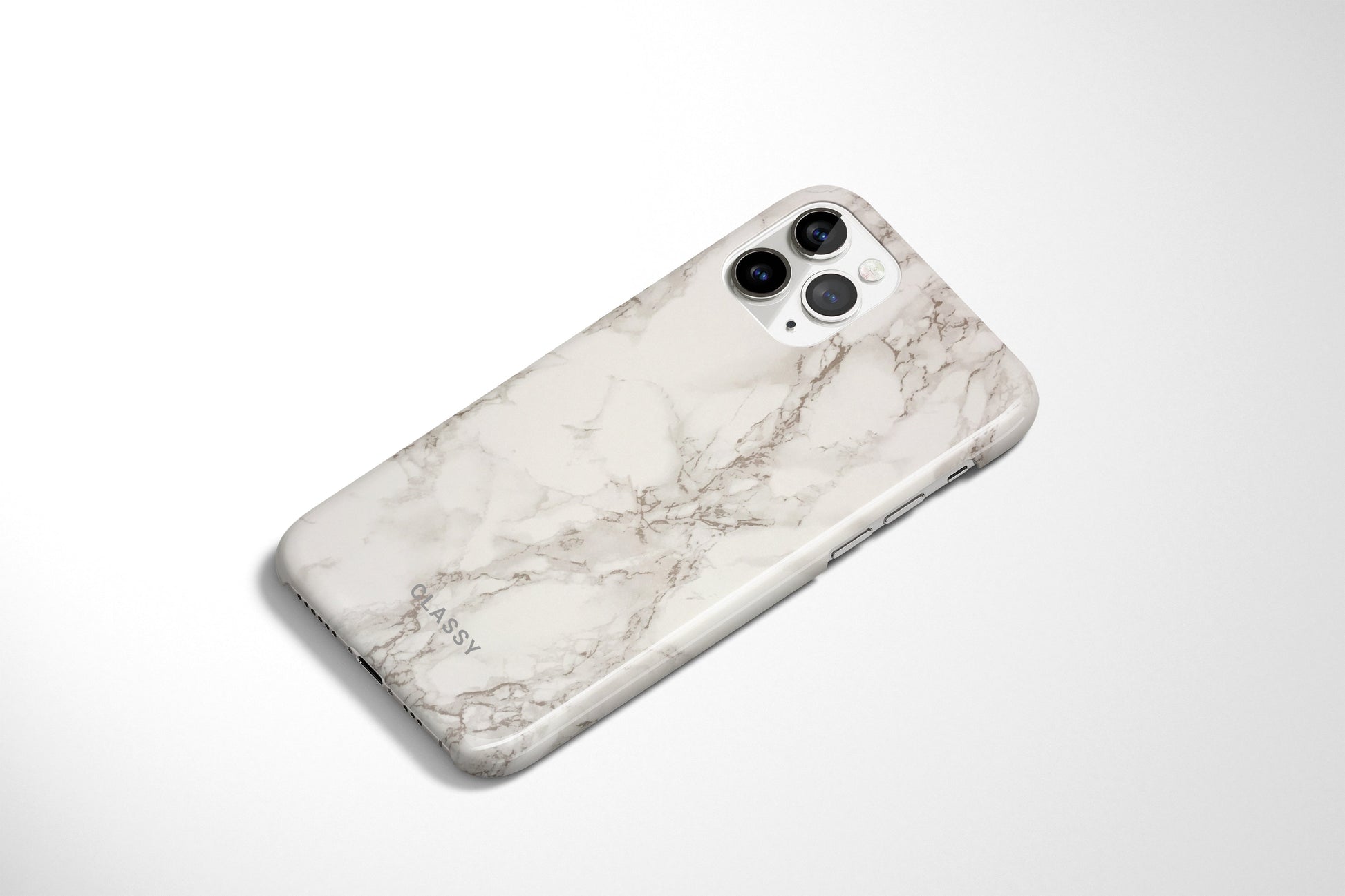White and Gray Marble Snap Case - Classy Cases - Phone Case - iPhone 12 Pro Max - Glossy -