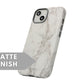 White and Gray Marble Tough Case - Classy Cases - Phone Case - iPhone 15 - Glossy -